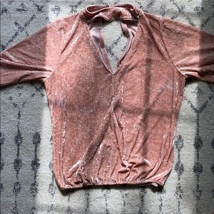 Crushed Pink Velvet Shirt
